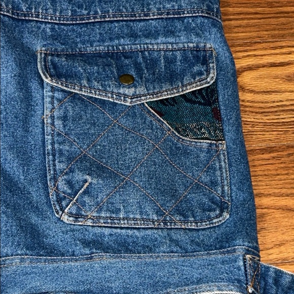 Vintage 90s Aztec Southwest Boho Oversized Denim Lined Outbrook Womens L Coat - Picture 6 of 13